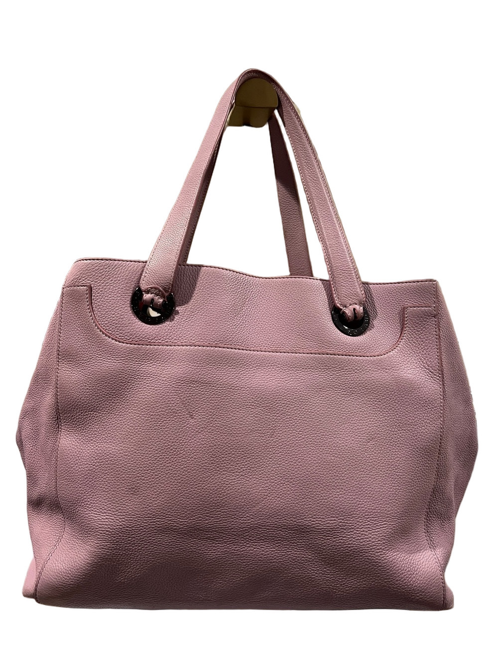 Bvlgari Pebbled Leather Pink Tote Bag - has marks